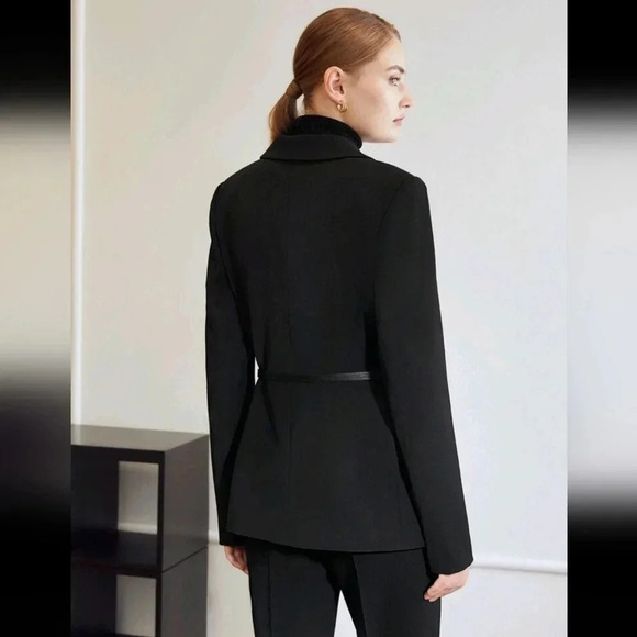 PREMIUM TWO TONE WRAP BELTED BLAZER - Picture 9 of 9